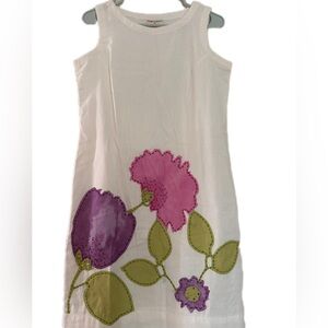 Bombay White Sleeveless Linen Dress